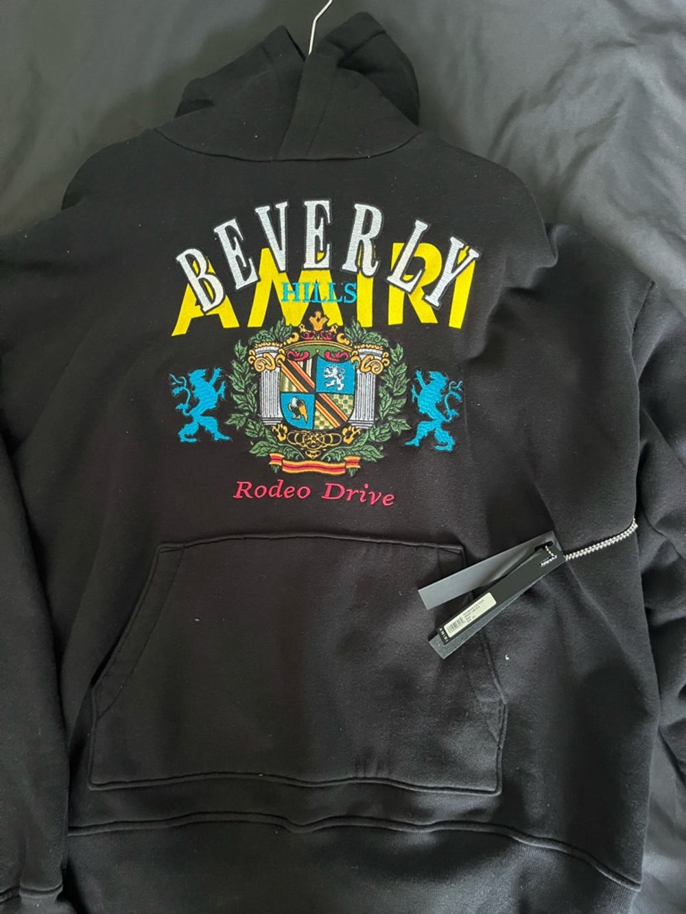 AMIRI Black Beverly Hills Hoodie with Branded Tag